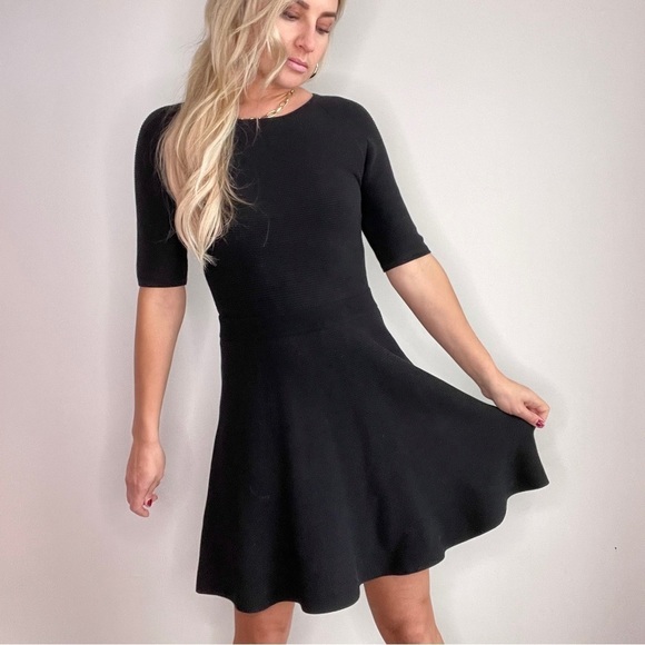 Trina Turk Black Ripped Fit and Flare Dress - Picture 5 of 15